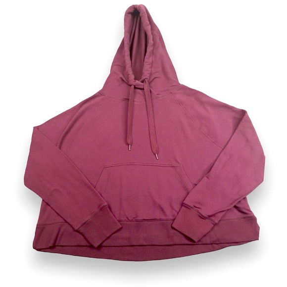 JoyLab Women’s Pullover Crop Hoodie Thumbholes Burgundy Maroon Size XL - Picture 8 of 12